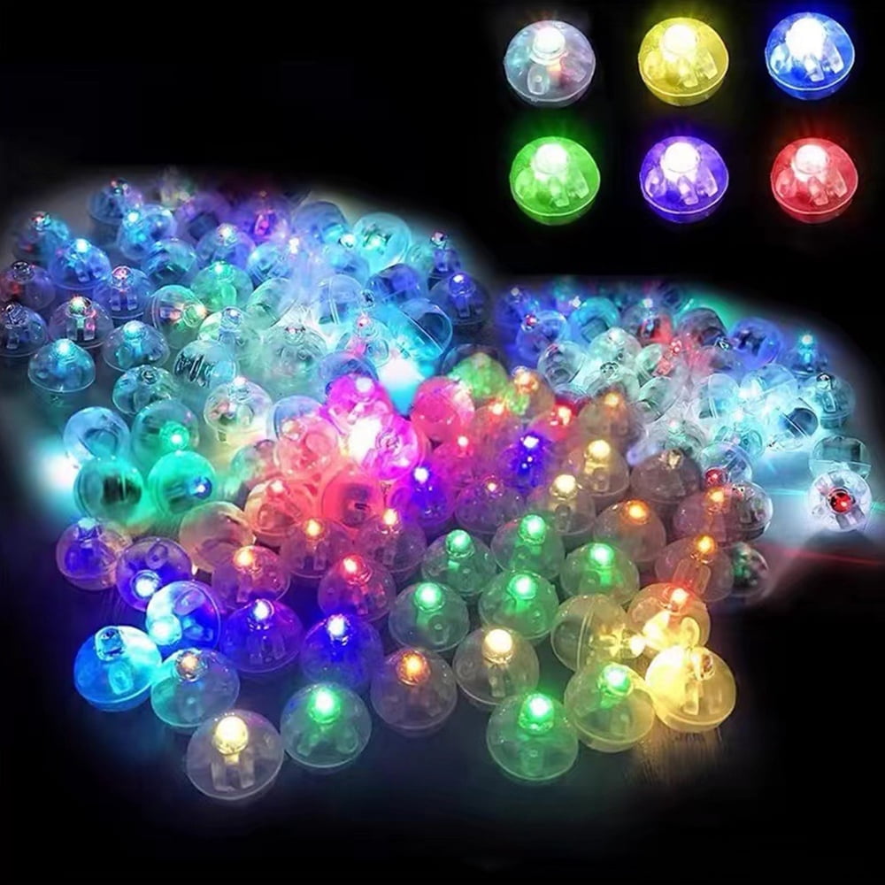 LED Light Balloons for Party Wedding Festival Christmas Halloween Decorative, Colorful, 100pcs