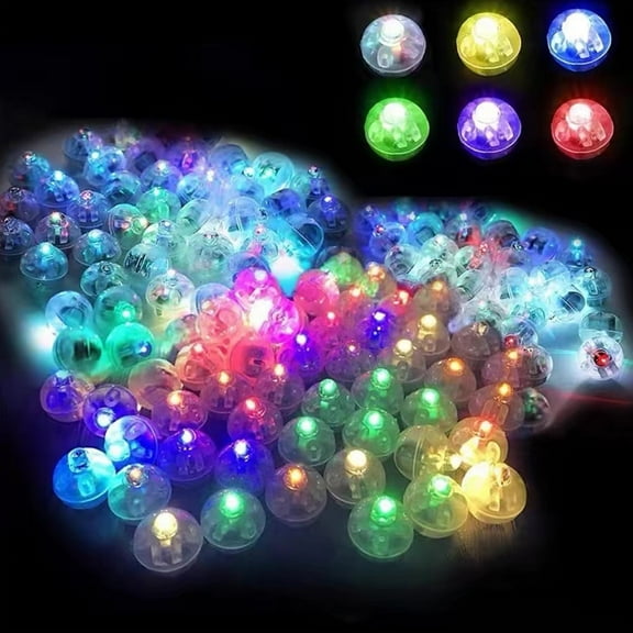 LED Light Balloons for Party Wedding Festival Christmas Halloween Decorative, Colorful, 100pcs