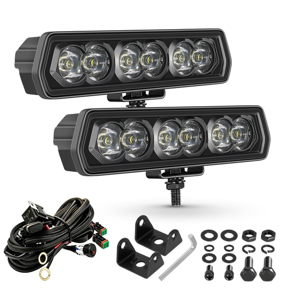 6 Inch 120W LED Spot Beam, Fog Work Light Light Bar Fits Truck, SUV, ATV, Boat 2 Pieces