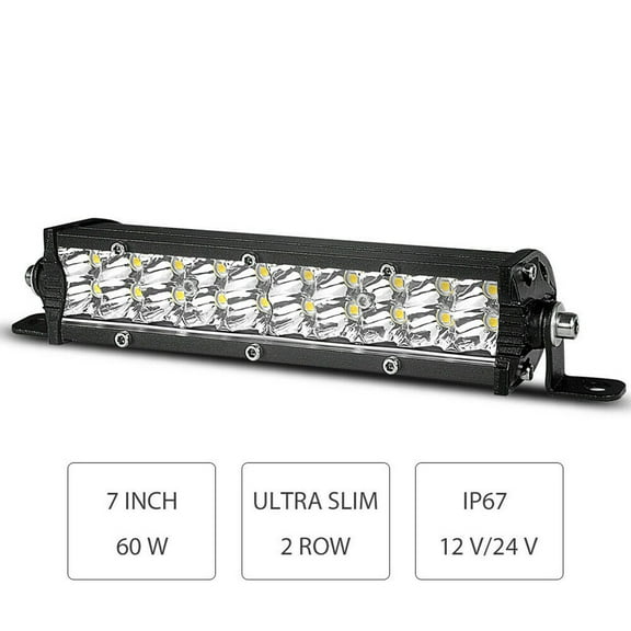 LED Light Bar 7 13 20 Inch Slim Spot Flood Combo, Offroad Driving Fog Lamp for Truck ATV UTV Boat, Waterproof Work Light for Tractor Forklift Harvester, Backup Reverse Auxiliary Lighting