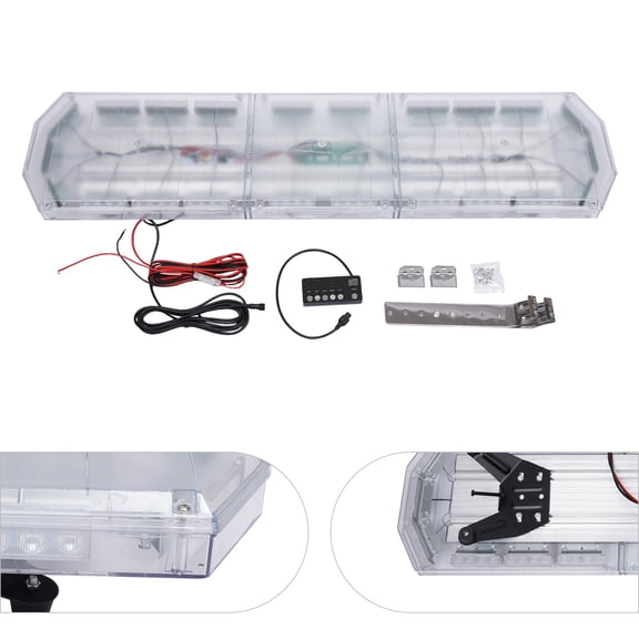 LED Light Bar, Emergency Top Roof Strobe Amber Lamp, Rooftop Strobe Light Bar