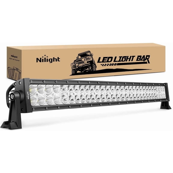 Nilight LED Light Bar 32 Inch 180W 12600LM Spot Flood Combo Driving Lamp Roof Bumper Off Road Lights LED Work Light Pods for Van Camper Car Pickup ATV UTV SUV Truck Boat