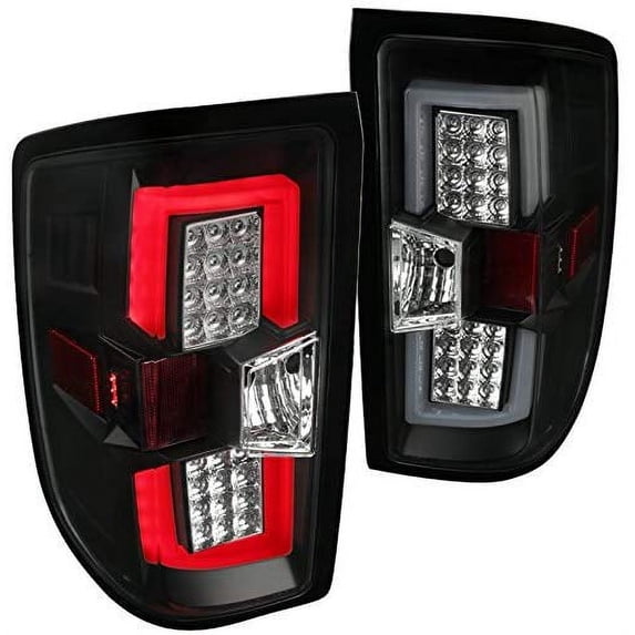 LED Light Bar Rear Tail Lights Brake Lamp Black Housing Clear Lens Made For And Compatible With 2014 - 2017 Chevrolet Chevy Silverado 1500 2500 3500 HD 14 15 16 17