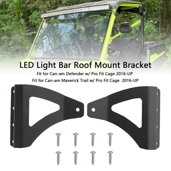 LED Light Bar Roof Mount Bracket Fit for Can-am Defender Pro-Fit for Cage 50"/52" 16-25