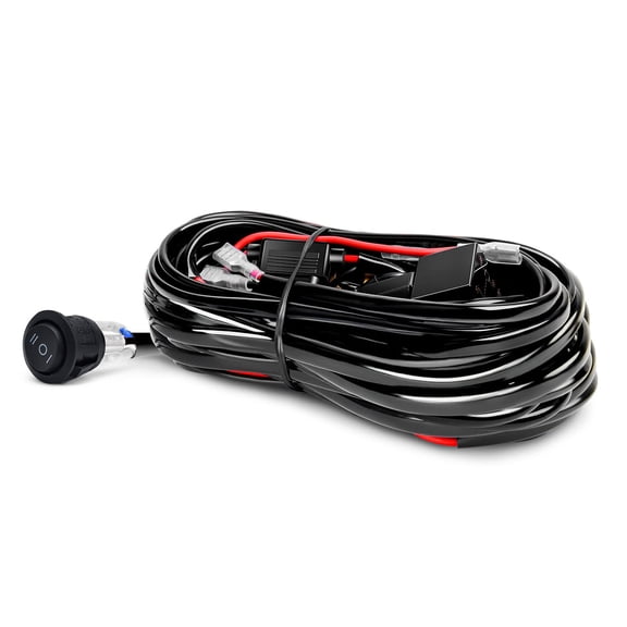 For LED Light Bar Wiring Harness Kit, 480W 2 Leads 18 AWG LED Wiring Harness With 12V 40A Relay And Waterproof Control Switch For Switching Between Different Modes