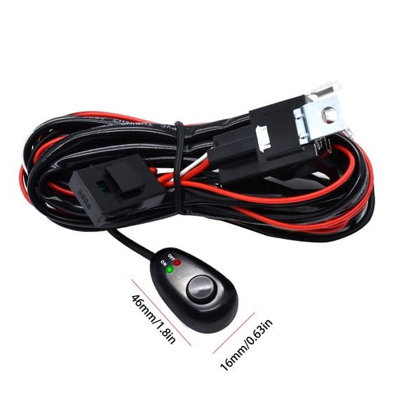 LED Light Bar Wiring Harness Kit Harness LED Light Bar Wiring Harness Kit, 300W 2 Leads 16 AWG Universal LED Wiring Harness with 12V 40A Relay On & Off Switch for Off-Road Vehicles Fit 2 Lights