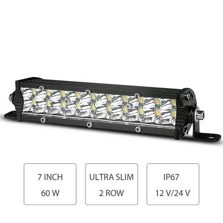 LED Light Bar under $5! Xqxayjr Slim LED Light Bar for Off-Road Vehicles, 7/13/20 Inch Combo Beam Spot Flood for Truck and ATV