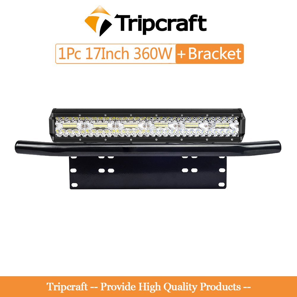 LED Light Bar with 23" Front Bumper Bull Bar Number Plate Holder For