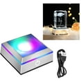 thumbnail image 1 of LED Light Base for 3D Crystal Glass Art, 6 Colors Square Display Stand Plate Flat Spherical Recess Show Crystal Ball Stand with Sensitive Touch Switch, LED Display Base for Valentine's Day Decor, 1 of 5