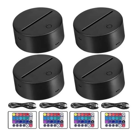 Led Rectangular Light Base With Remote LED Light Base Adjustable Cable USB Remote 16 Colors 4 Pcs - Walmart.com