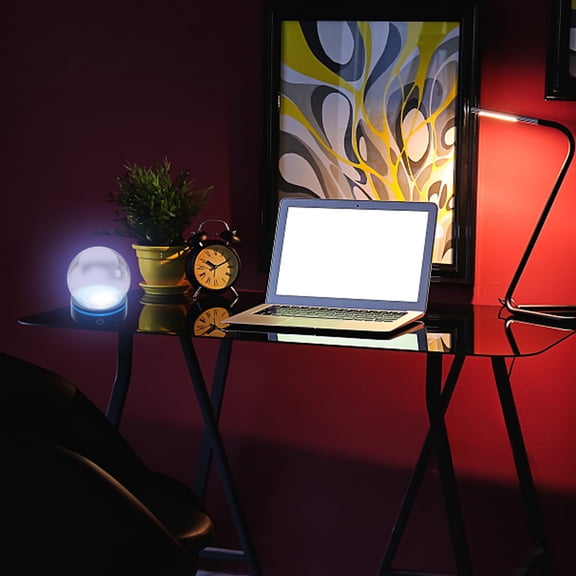 Round LED Light Base with Crystal Display Stand and LED Lamp Holder for Showcasing Collectibles and Decorations, Battery Not Included