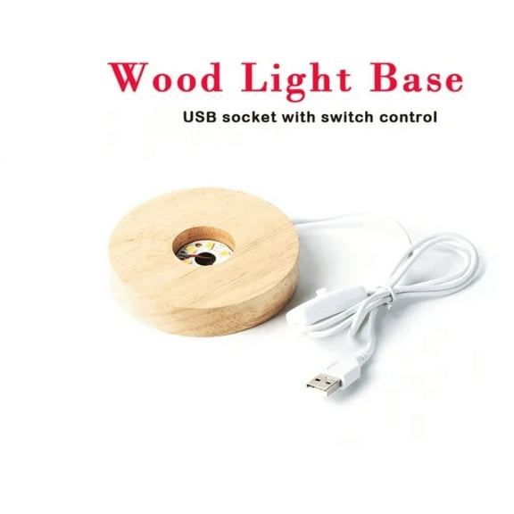 LED Light Base Round Wooden Holder For Orgonite Pyramid Crystal Orgone Energy Generator Healing Reiki Chakra Meditation Ornament