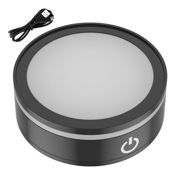 LED Light Base Touch Control Light Display Base 6 Lighting Modes LED Display Base 2 Power Supply Modes Flat LED Light Display Base for Home Party