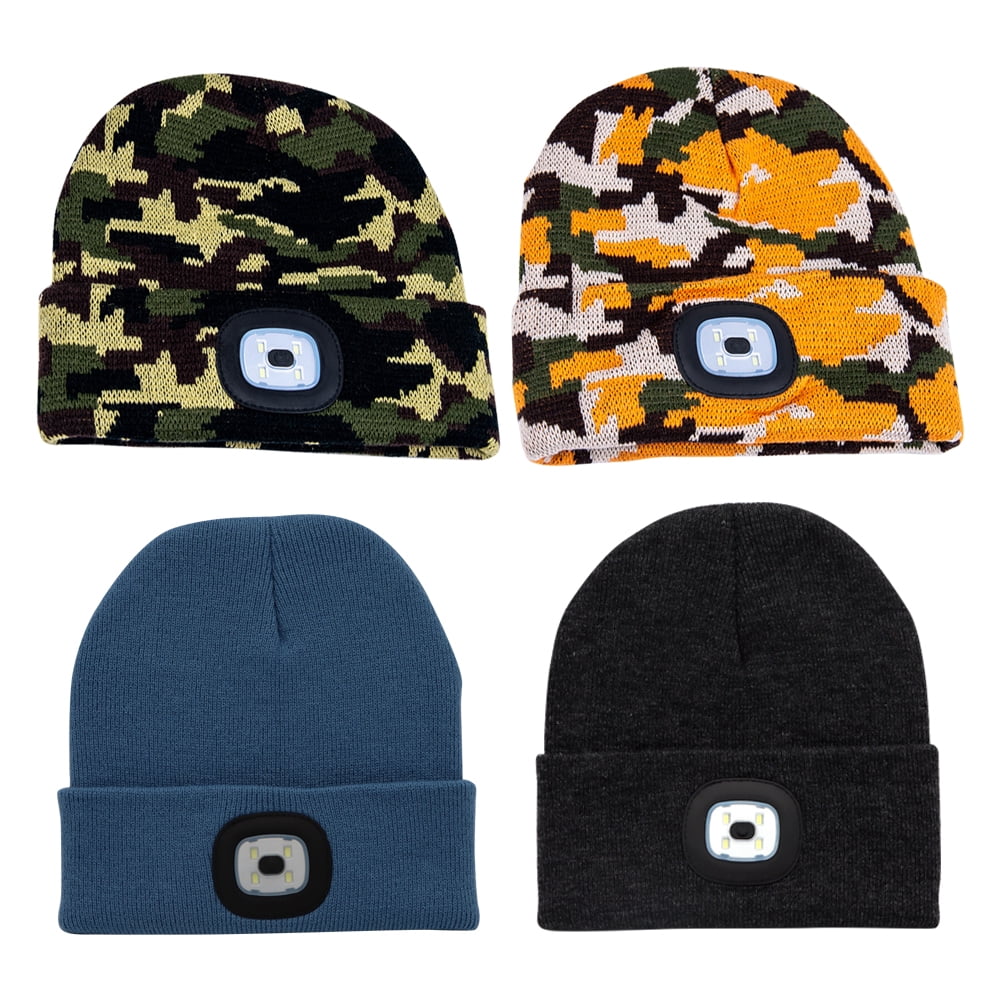 Sock Hat With Light LED Beanie Hat With USB Rechargeable Light - 3 Mode Headlamp For Running/Camping (Kids & Adults) White Elephant Gift Ideas $50