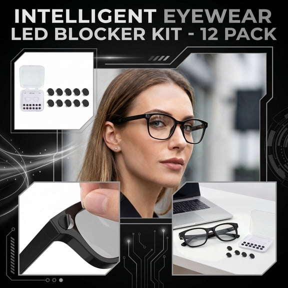 LED Light Blocking Stickers, Smart Glasses Accessories, Low-Tack Reusable,12 pcs