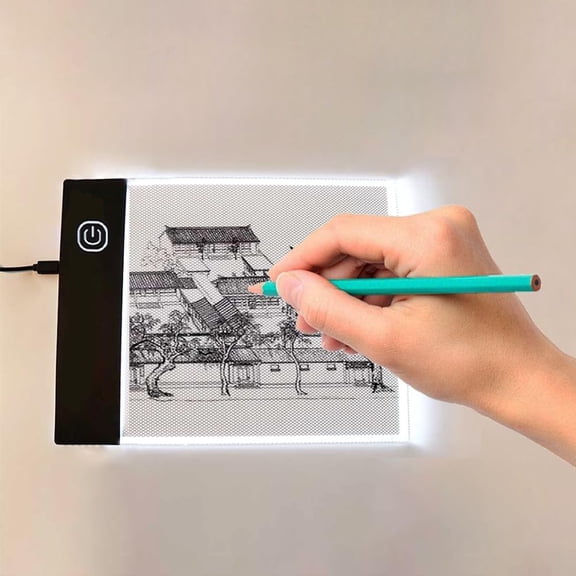 LED Light Board, A6 Tracing Light Box Small Copy Board Tracer Pad Slim Portable Flip Book Dimmable Artcraft Trace Light Pad Tablet for Drawing Painting Sketching Animation Streaming USB Powered