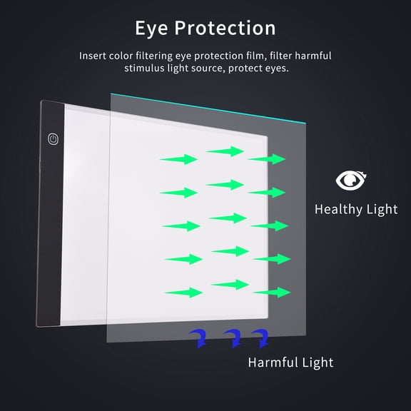 LED Light Box Pad A5 LED Light Pad Tracer 3mm Drawing Board Copyboard Stepless Dimming USB Powered for Artist Animation Designing Sketching Calligraphy Jewel Paint Supplies