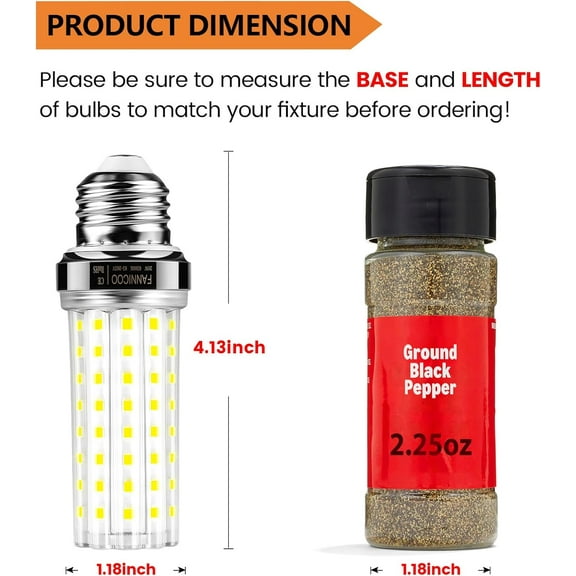 LED Light Bulb 6pcs 150W Equivalent 2500Lumen 6500K Cool Daylight White 20W LED Corn Light Bulb E26/E27 Base Non-Dimmable Ceiling Fan Light Bulbs for Home Garage Kitchen Indoor