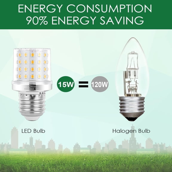 LED Light Bulb A15/G45 Shape Size Bright 15W 5000K 120 Watt Equivalent 1200lm Daylight Light Bulbs E26/E27 Base Ceiling Fan Light Bulbs Non-Dimmable LED Corn Bulbs, Pack of 4