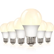YULINKCO LED Light Bulbs A19 Warm White 3000K, 60 Watt Equivalent, Efficient 10W, E26 Standard Base, Flicker Free LED Bulbs 6 Pack for Bedroom
