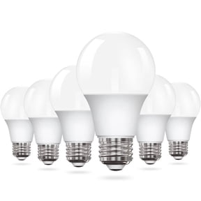 YULINKCO LED Light Bulbs A19 Daylight 5000K, 60 Watt Equivalent, Efficient 10W, E26 Standard Base, Flicker Free LED Bulbs 6pk for Bedroom, Living Room