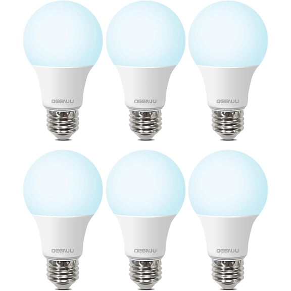 LED Light Bulbs 60W Equivalent, A19 Light Bulb Daylight 5000K 800LM 8 Watt, Non-Dimmable Standard Light Bulbs E26 Medium Base, 6 Pack