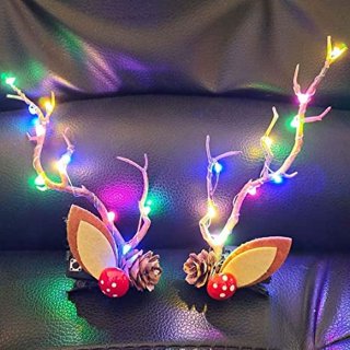 60 Pack Light Up Rave Hair Accessories 30 LED Lights Hair 30 Butterfly Hair Clips Fiber Optic LED Hair Extension Barrettes Glow in The Dark Hair