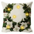 thumbnail image 1 of LED Light Up Christmas Holiday Pillow Cover Throw Pillow Cover Xmas Pillow Case with LED Lights Rustic Sofa Back Throw Cushion Cover for Winter Holiday, 1 of 4