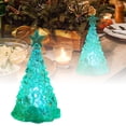 thumbnail image 1 of LED Light Up Christmas Tree Decorations - Color Changing Table Lamp with Glitter Acrylic Base, Mini Battery Operated Night Light for Xmas Holiday Home, Office, Bedroom Tabletop Decor, 1 of 7