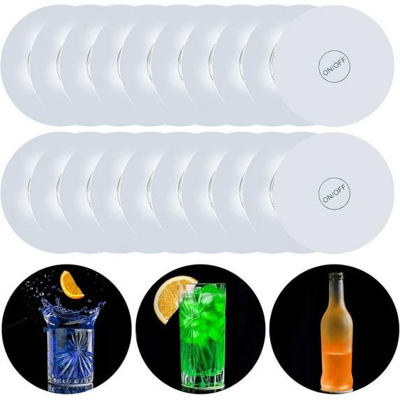 LED Light Coaster,100 PCS light up coaster,LED Drink Coasters Bar Beer Beverage Coasters Light Club, Wedding, Bar