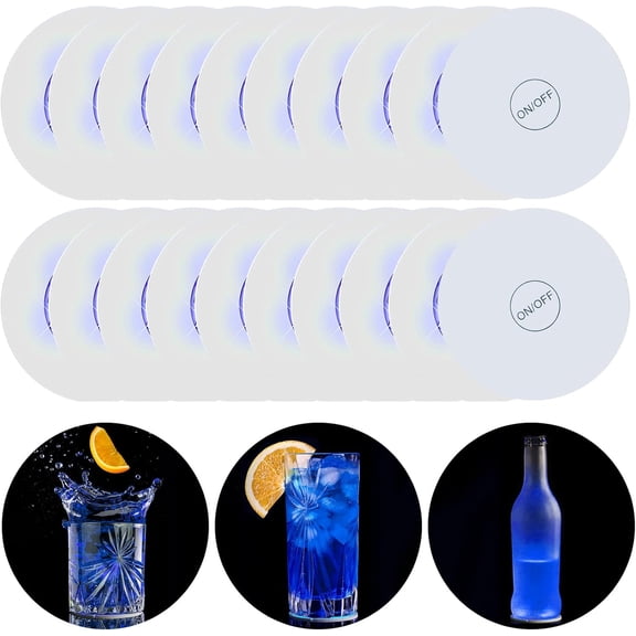 LED Light Coaster,48 PCS light up coaster,LED Drink Coasters Bar Beer Beverage Coasters Light Club, Wedding, Bar