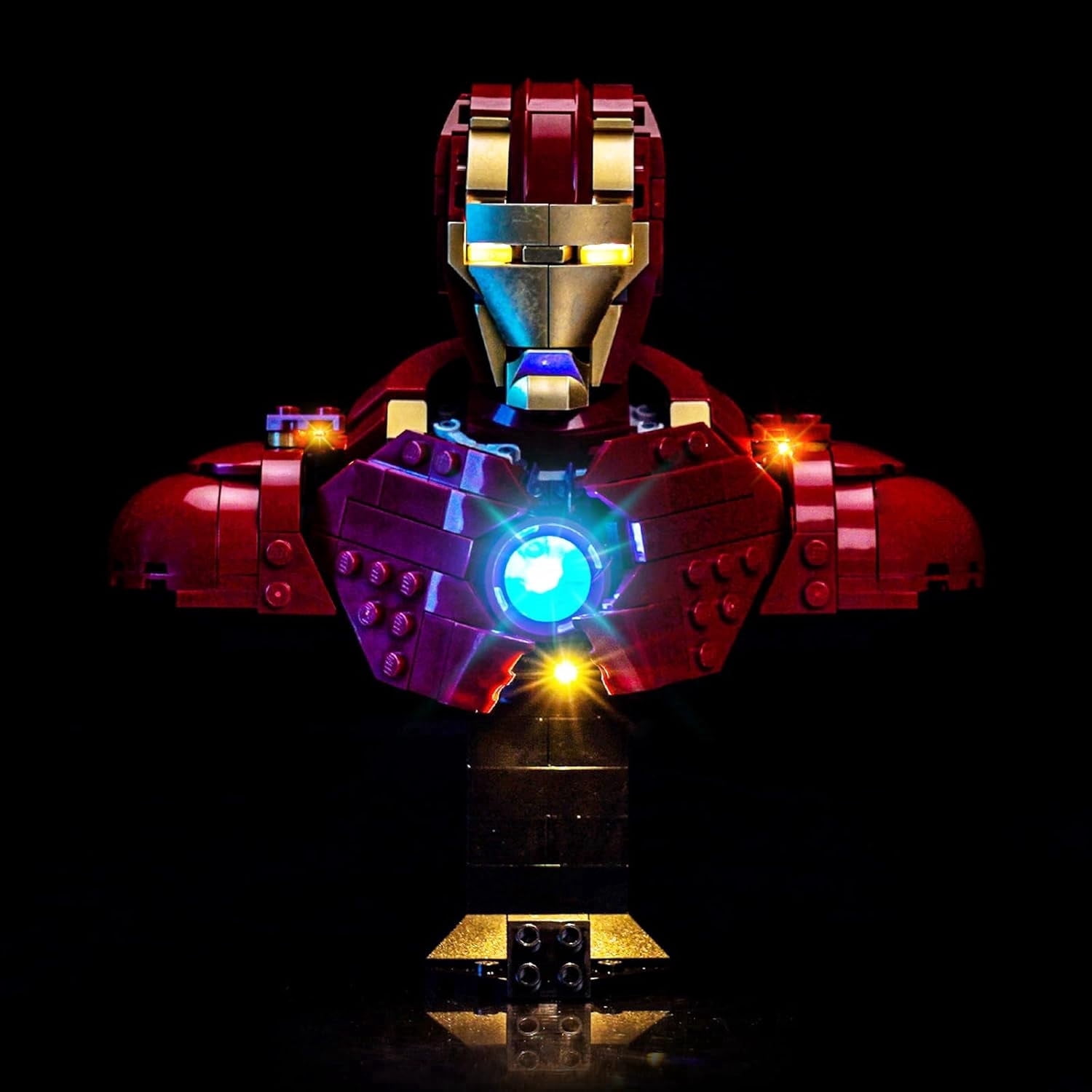 LED Light Compatible with Lego Iron Man MK4 Bust, Creative Lighting Kit Compatible with Lego 76327 - Not Come with Model (Light Control Version)