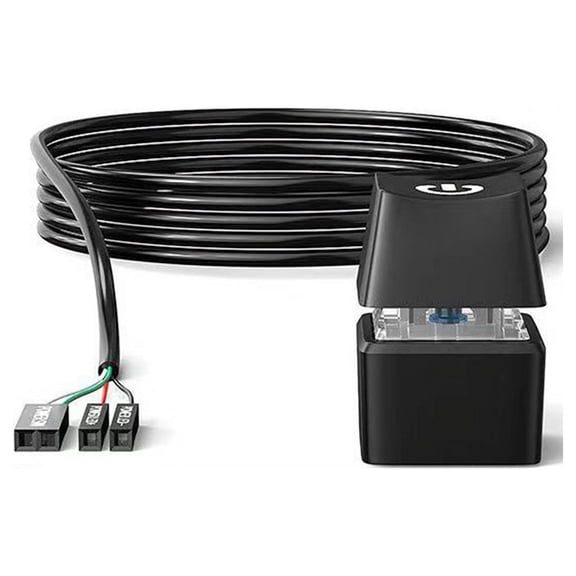 LED Light Computer Desktop Switch PC Motherboard External Power Button Extension Cable for Home Office 5M Black,1 * Computer Desktop Switch,Black