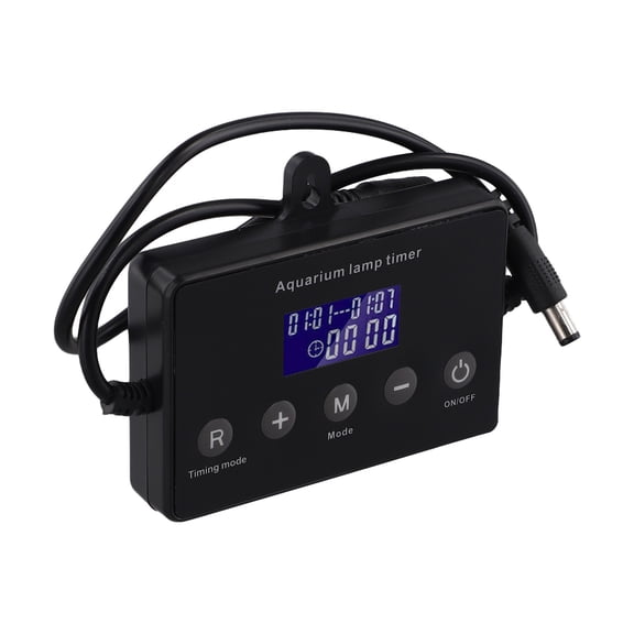 LED Light Controller For Aquarium Fish Tank 12-24V Dimmer With LCD Timer Intelligent Timing Multi-Mode Sunrise Sunset Function Black