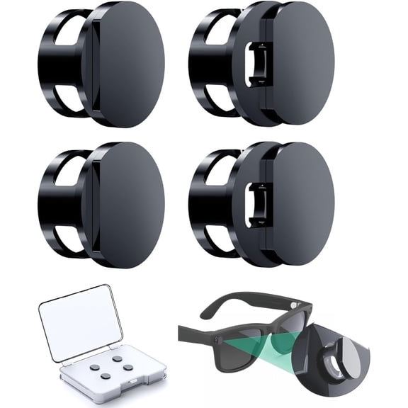 LED Light Cover for Smart Glasses, Privacy Shield & Camera Lens Protector with Adjustable Slider, Blocks LED Indicator Light, Non-Adhesive Snap-on Accessory for Lens Protection(4pcs)Q