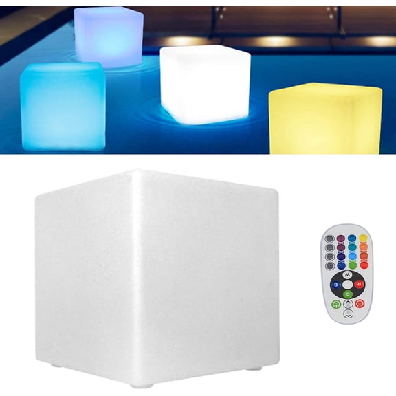 LED Light Cube,16-inch 16 RGB Colors Cube Chair with Remote, Rechargeable Cool Stools, Perfect for Kid's Room, Pool Deck, Bar,Party Yard Table Chair Seat