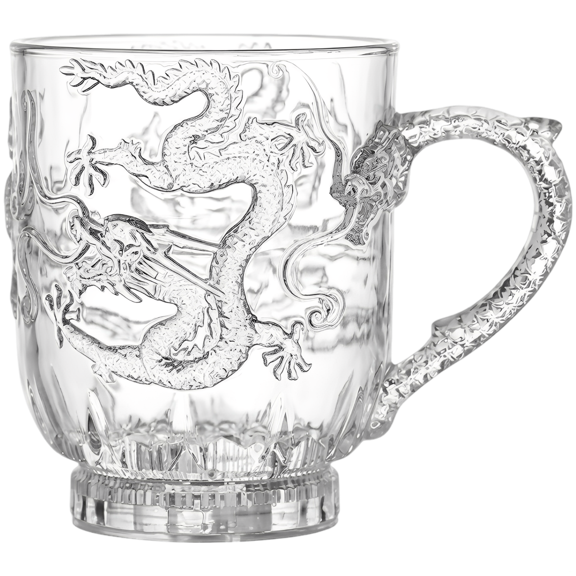 LED Light Up Cup,1pc Inductive Drinking Mug,9.6 fl oz / 285 mL Creative Dragon Embossed PS,Multi-Color Flashing Bottom Illumination,Bar Club Home Collectible Supply with Lifelike Dragon Pattern