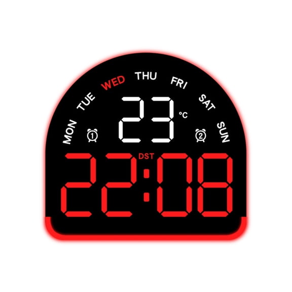 LED Light Digital Alarm Clock Electric Desk Clock with Indoor Temperature Loud Alarms Day of Week for Living Room