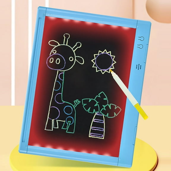 LED Light Up Drawing Tablet for Kids,Colorful Electronic Drawing Pad for Kids,Educational kids Toys, Kids Tablet-Christmas Gifts for Grandkids Boys Girls-Art Supplies(Blue)