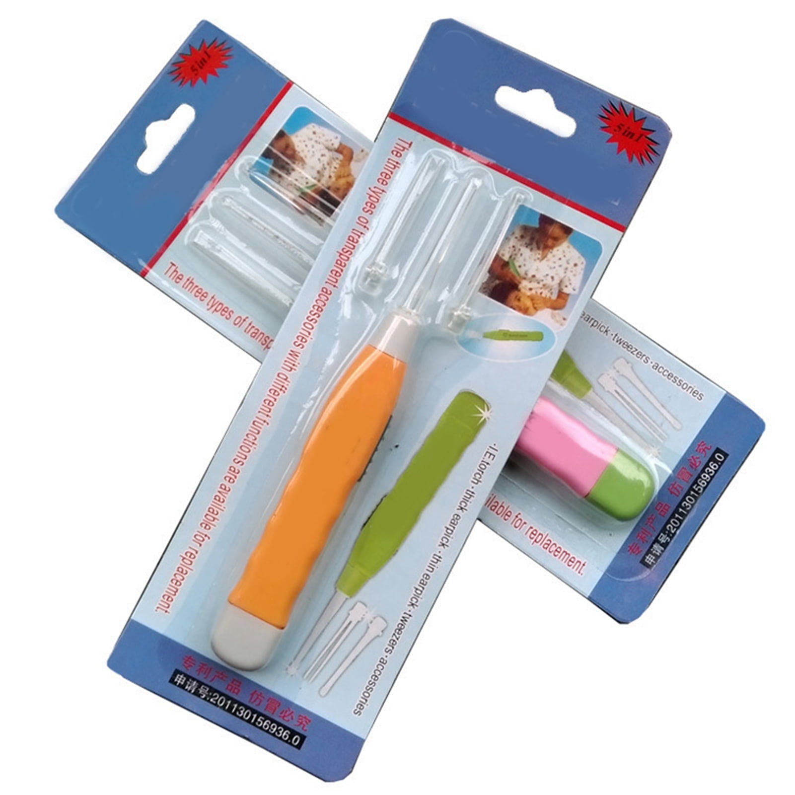 LED Light Ear Pick Flashlight Ear Wax Cleaning Tool Remover Device with 3 Ear Spoon