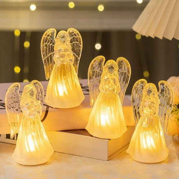 LED Light Emitting Cherubs Acrylic Imitation Crystal Angelic Ornament Christmas Decoration Angelic Night Light, Versatile Functionality for Indoor and Outdoor Settings