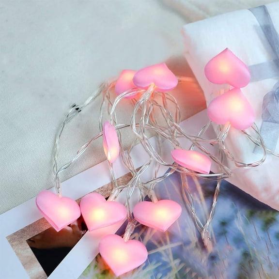 LED Light Fabric Peach Heart String Light Girl Heart Room Decoration Light