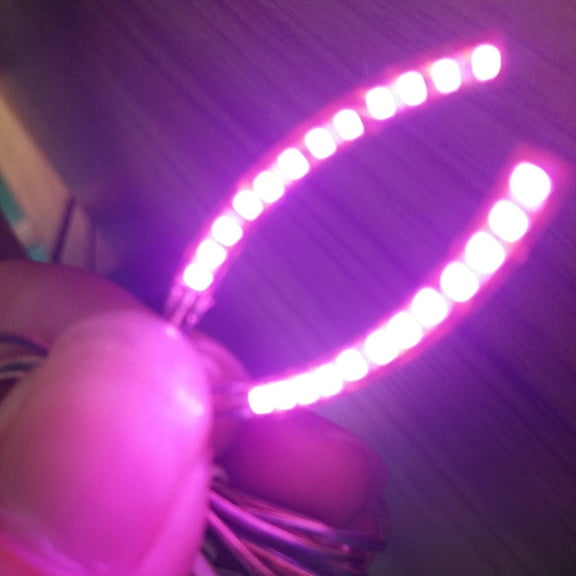LED Light False Eyelashes, LED Eyelashes Waterproof LED Light Eyelash Shining Eyeliner Charming Unique Eyelid Tape Purple