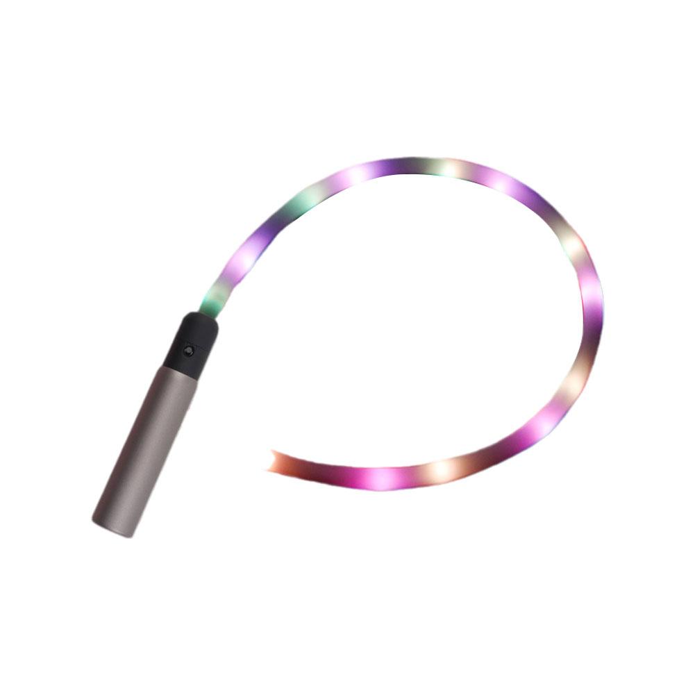 LED Light Fiber Optic Whip Multicolor Sparkle Flow Disco Dance Whips