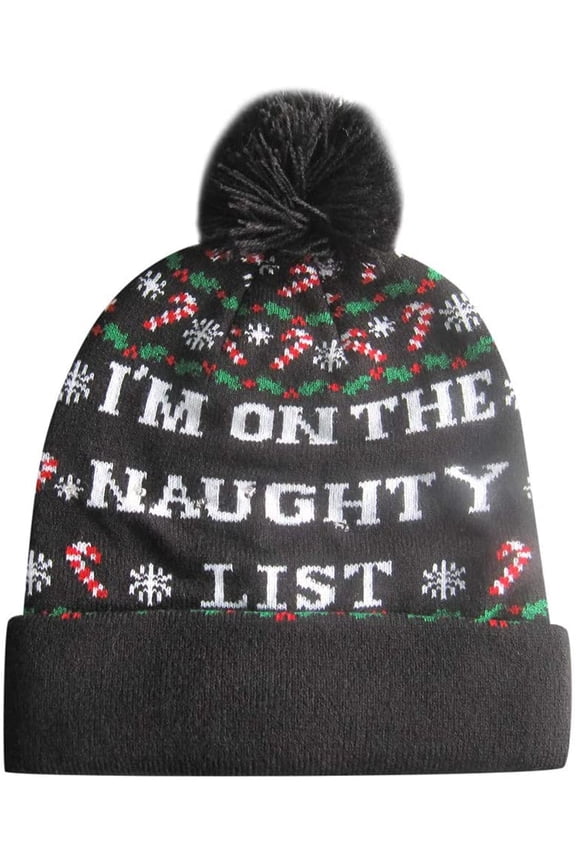 LED Light Up Hat Beanie Knit Cap,Colorful Lights LED Christmas Hat Beanie Unisex Winter Snow Hat Sweater Ugly Holiday Hat Party Beanie Cap for Kids Children Adult