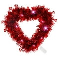 thumbnail image 1 of LED Light Heart Garland Valentine's/Wedding Romance Fall Large Wreath Heart Boxwood Wreath Flowers Autumn Wreaths for Front Door outside Window Wreath Set Fall Signs for Day of The Wreath Boxwood, 1 of 4