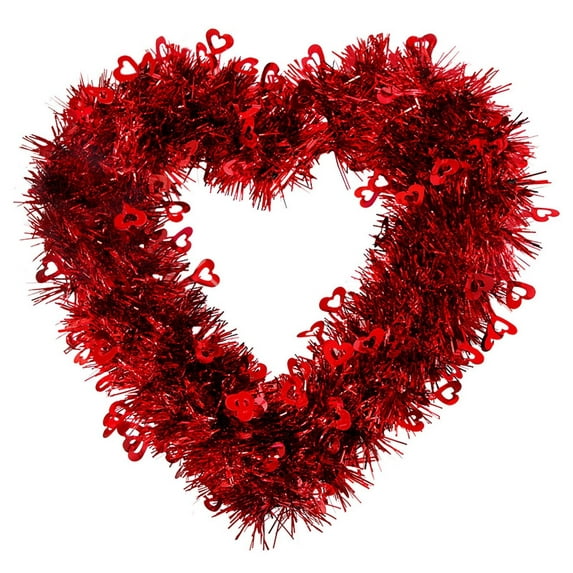 LED Light Heart Garland Valentine's/Wedding Romance Fall Large Wreath Heart Boxwood Wreath Flowers Autumn Wreaths for Front Door outside Window Wreath Set Fall Signs for Day of The Wreath Boxwood