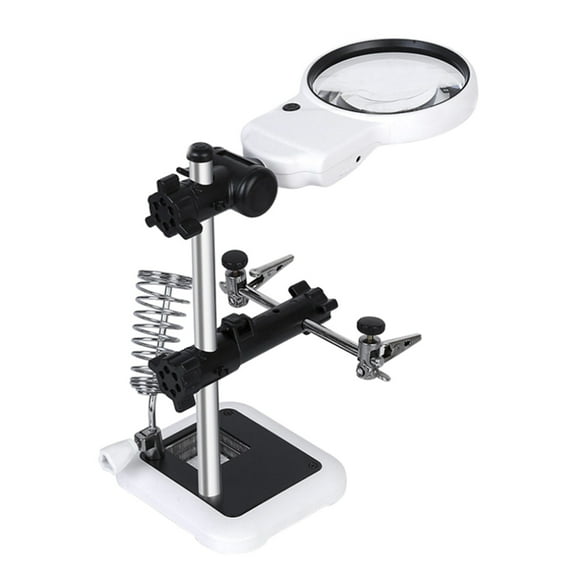 LED Light Helping Hands Magnifier Soldering Station 3.5X 5.25X Lighted Stand