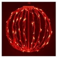 thumbnail image 1 of LED Light Indoor-Outdoor Christmas Hanging Tree Globe Light Sphere, Fold Flat Metal Frame (12", White Frame/Red String Lights), 1 of 5