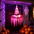thumbnail image 1 of LED Light Up Jagged Witch Hat with Glowing Ghost Effect, Battery-Powered Halloween Yard Decor, Illuminated Party Prop for Walkway, Lawn and Spooky Outdoor Patio Decoration, D, 1 of 6